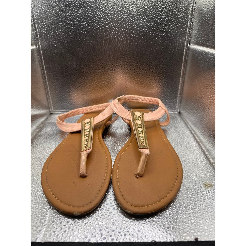 Air Balance Pink Strappy‎ Rhinestone Thong Comfort Sandals Women's 8